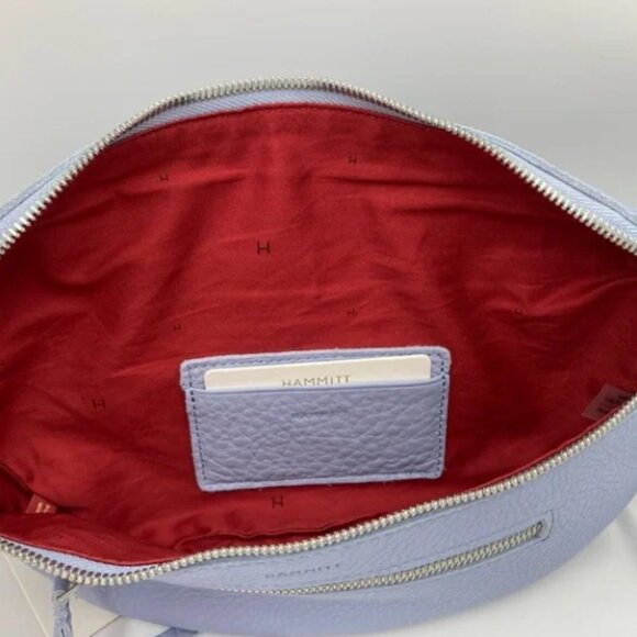 Hammitt Charles Medium Leather Belt Bag Fanny Pack Periwinkle Haze & Sil… - Picture 10 of 12